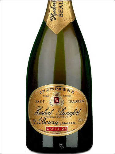фото Champagne Herbert Beaufort Carte Or Brut Bouzy Grand Cru Шампань Эрбер Бофор Карт Ор Брют Бузи Гран Крю Франция вино белое