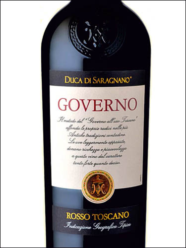 фото Duca di Saragnano Governo Rosso Toscana IGT Дука ди Сараньяно Говерно Россо Тоскана Италия вино красное