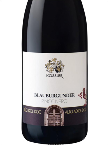 фото Kossler Blauburgunder (Pinot Nero) Alto Adige DOC Кёсслер Блаубургундер (Пино Неро) Альто Адидже Италия вино красное