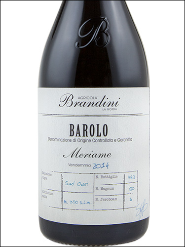 фото Brandini Barolo Meriame DOCG Брандини Бароло Мериаме Италия вино красное