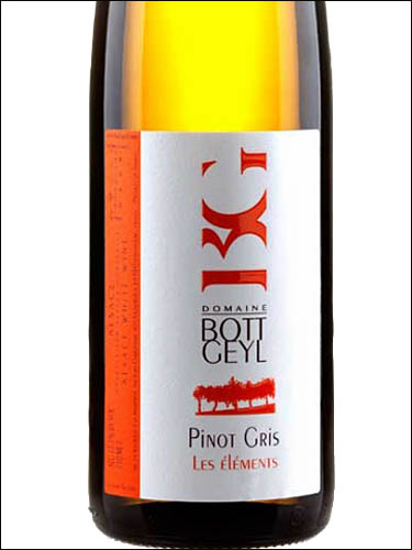 фото Domaine Bott-Geyl Pinot Gris Les Elements Alsace AOC Домен Ботт-Гейл Пино Гри Лез Элеман Эльзас Франция вино белое