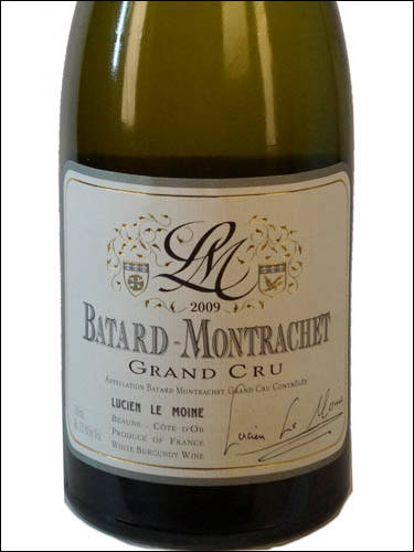 фото Lucien Le Moine Batard-Montrachet Grand Cru AOC Люсьен Ле Муан Батар-Монраше Гран Крю Франция вино белое