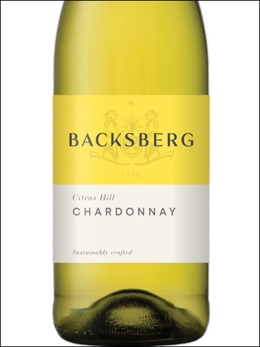 фото Backsberg Fifth Generation Citrus Hill Chardonnay Баксберг Фифс Дженерэйшн Цитрус Хилл Шардоне ЮАР вино белое
