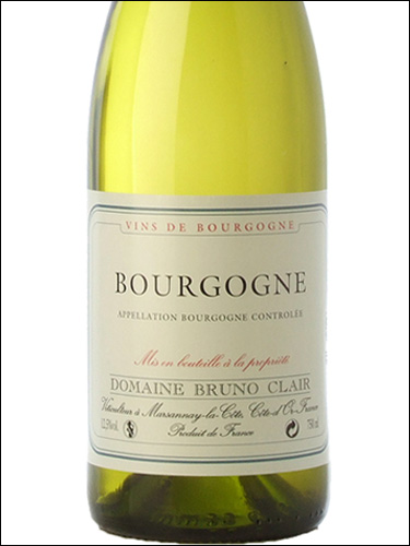 фото Domaine Bruno Clair Bourgogne Blanc AOC Домен Бруно Клер Бургонь Блан Франция вино белое