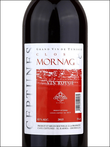 фото Ceptunes Clos Mornag Rouge Септюнс Кло Морнаг Руж Тунис вино красное