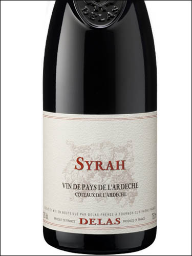 фото Delas Syrah Vin de Pays de l'Ardeche Делас Сира Вэн де Пэй де л'Ардеш Франция вино красное