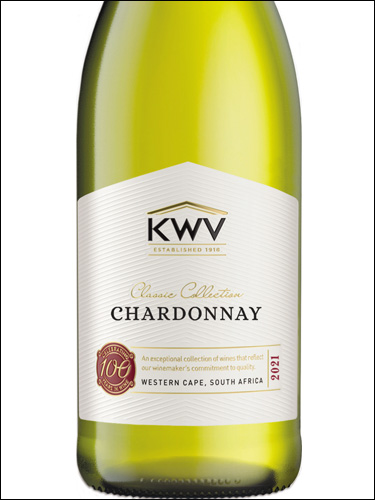фото KWV Classic Collection Chardonnay Western Cape WO КВВ Классик Коллекшн Шардоне Вестерн Кейп ЮАР вино белое