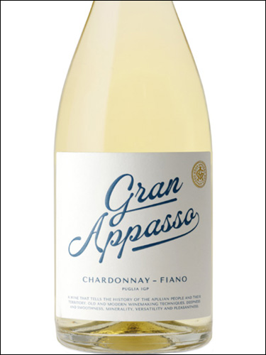 фото Gran Appasso Chardonnay-Fiano Puglia IGP Гран Аппассо Шардоне-Фиано Апулия Италия вино белое