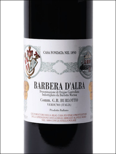 фото Comm. G.B. Burlotto Barbera d’Alba DOC Дж.Б. Бурлотто Барбера д'Альба Италия вино красное