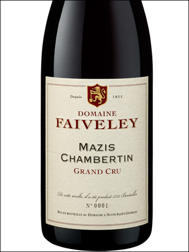 фото Domaine Faiveley Mazis-Chambertin Grand Cru AOC Домен Февле Мази-Шамбертен Гран Крю Франция вино красное