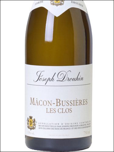 фото Joseph Drouhin Macon-Bussieres Les Clos AOC Жозеф Друэн Макон-Бюссьер Ле Кло Франция вино белое