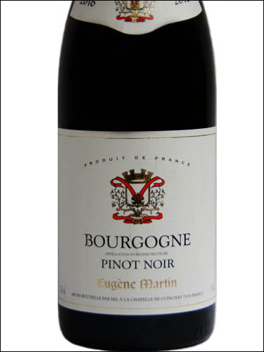 фото Eugene Martin Pinot Noir Bourgogne AOC Эжен Мартен Пино нуар Бургонь Франция вино красное