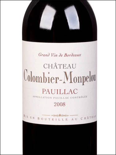 фото Chateau Colombier-Monpelou Cru Bourgeois Pauillac AOC Шато Коломбье-Монпелу Крю Буржуа Пойяк Франция вино красное