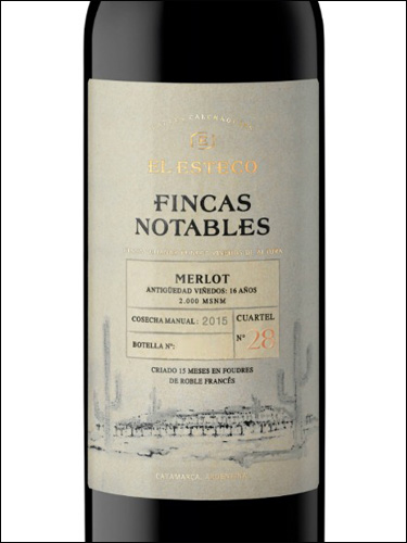 фото El Esteco Fincas Notables Merlot Эль Эстеко Финкас Нотаблес Мерло Аргентина вино красное