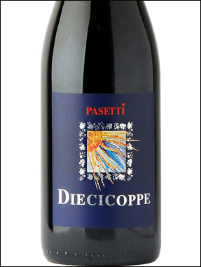фото Pasetti Diecicoppe Colline Pescaresi Rosso IGP Пазетти Дьечикоппе Коллине Пескарези Россо Италия вино красное