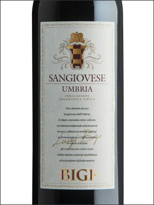 фото Bigi Sangiovese Umbria IGT Биджи Санджовезе Умбрия Италия вино красное