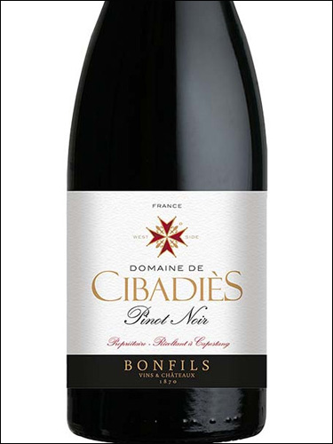 фото Domaine de Cibadies Pinot Noir Pays D'Oc IGP Домен де Сибадье Пино Нуар Пэи д'Ок Франция вино красное