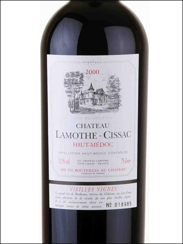 фото Chateau Lamothe-Cissac Vieilles Vignes Haut-Medoc AOC Шато Ламот-Сиссак Вьей Винь О-Медок Франция вино красное