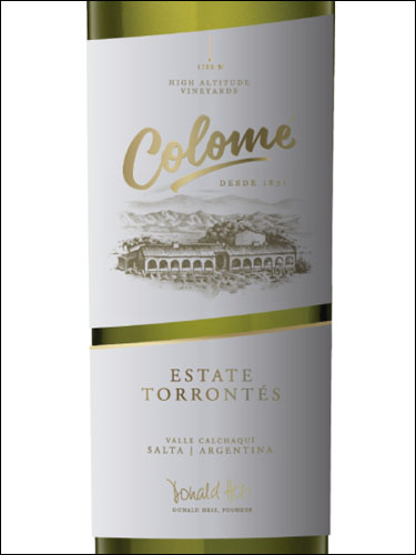 фото Colome Estate Torrontes Valle Calchaquí Salta Коломе Эстейт Торронтес Долина Кальчаки Сальта Аргентина вино белое
