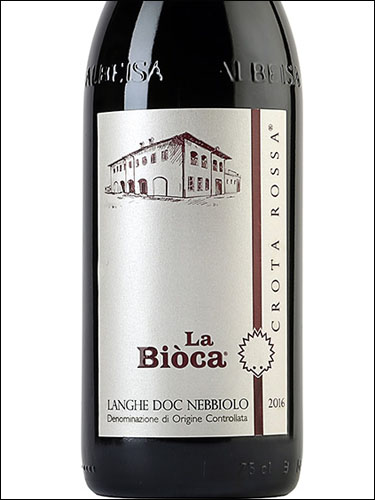фото La Bioca Crota Rossa Nebbiolo Langhe DOC Ла Биока Крота Росса Неббиоло Ланге Италия вино красное