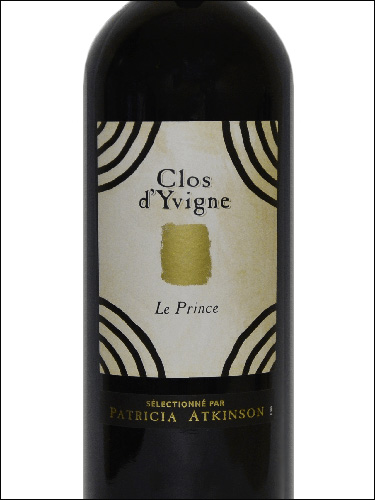 фото Clos d’Yvigne Le Prince Bergerac Rouge AOC Кло д'Ивинь Kt Принc Бежерак руж Франция вино красное