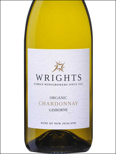 фото Wrights Organic Chardonnay Gisborne Райтc Органик Шардоне Гисборн Новая Зеландия вино белое