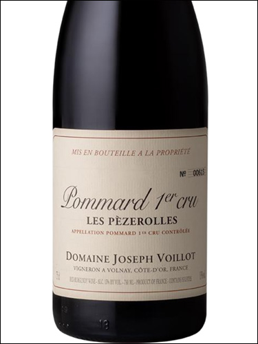 фото Domaine Joseph Voillot Pommard Premier Cru Les Pezerolles AOC Домен Жозеф Войо Поммар Премье Крю Ле Пезроль Франция вино красное