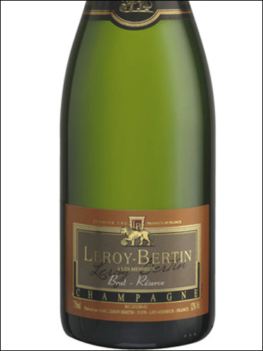 фото Champagne Leroy-Bertin Les Mesneux Premier Cru Brut Reserve Шампань Леруа-Бертен Ле Менё Премье Крю Брют Резерв Франция вино белое