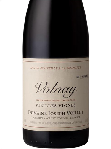 фото Domaine Joseph Voillot Volnay Vieilles Vignes AOC Домен Жозеф Войо Вольне Вьей Винь Франция вино красное