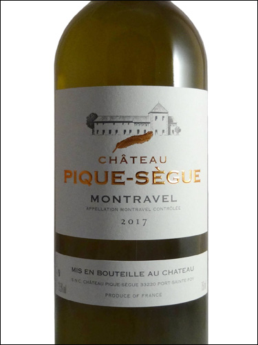 фото  Chateau Pique-Segue Montravel Blanc Sec AOC Шато Пик-Сег Монравель Блан Сек Франция вино белое