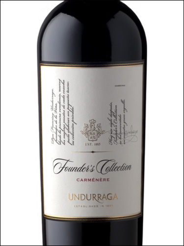 фото Undurraga Founders Collection Carmenere Valle de Colchagua DO Ундуррага Фаундерс Коллекшн Карменер Долина Кольчагуа Чили вино красное