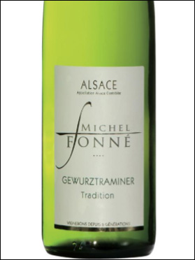 фото Michel Fonne Gewurztraminer Tradition Alsace AOC Мишель Фонне Гевюрцтраминер Традисьон Эльзас Франция вино белое