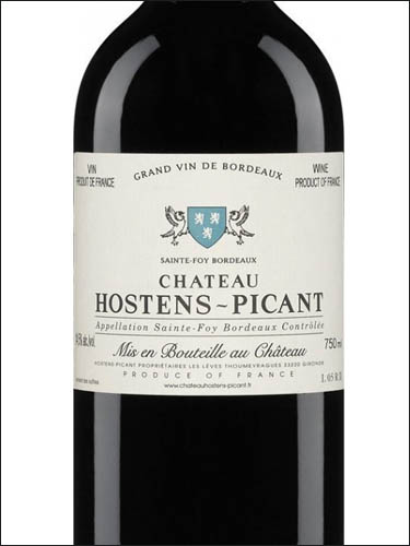 фото Chateau Hostens-Picant Rouge Sainte-Foy-Bordeaux AOC Шато Остенс-Пикан Руж Сент-Фуа-Бордо Франция вино красное