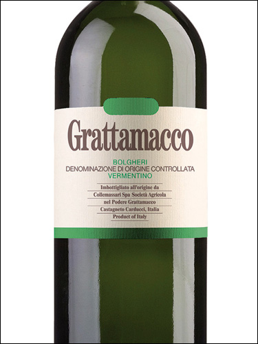 фото Grattamacco Vermentino Bolgheri DOC Граттамакко Верментино Больгери Италия вино белое