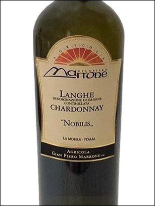 фото Marrone Nobilis Langhe Chardonnay DOC Марроне Нобилис Ланге Шардоне Италия вино белое