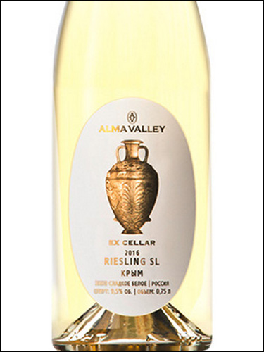 фото Alma Valley Ex Cellar Riesling SL Альма Вэлли Экс Селлар Рислинг СЛ Россия вино белое