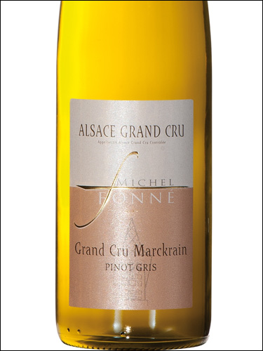 фото Michel Fonne Pinot Gris Alsace Grand Cru Marckrain AOC Мишель Фонне Пино Гри Эльзас Гран Крю Маркрен Франция вино белое