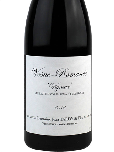 фото Domaine Jean Tardy & Fils Vosne-Romanee Vigneux AOC Домен Жан Тарди & Фис Вон-Романе Виньё Франция вино красное