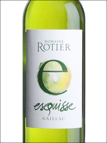 фото Domaine Rotier Esquisse blanc sec Gaillac AOP Домен Ротье Эскиз блан сек Гайак Франция вино белое