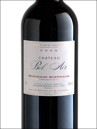 фото Chateau Bel Air Bordeaux Superieur AOC Шато Бель Эр Бордо Сюпериер Франция вино красное