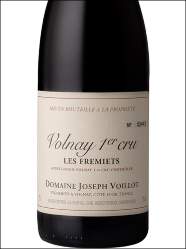 фото Domaine Joseph Voillot Volnay Premier Cru Les Fremiets AOC Домен Жозеф Войо Вольне Премье Крю Ле Фремье Франция вино красное