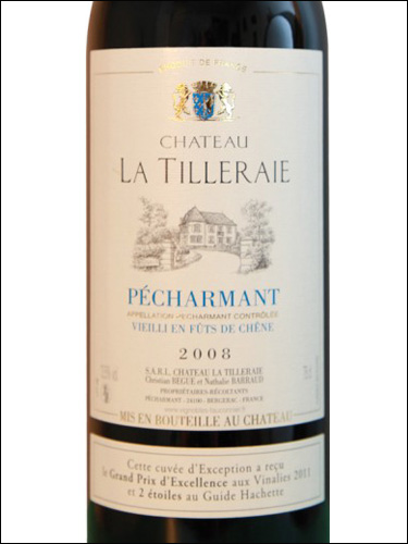 фото Chateau la Tilleraie Rouge Pecharmant AOC Шато ла Тийре Руж Пешарман Франция вино красное