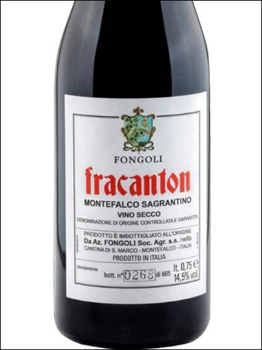 фото Fongoli Fracanton Montefalco Sagrantino DOCG Фонголи Фракантон Монтефалько Сагрантино Италия вино красное