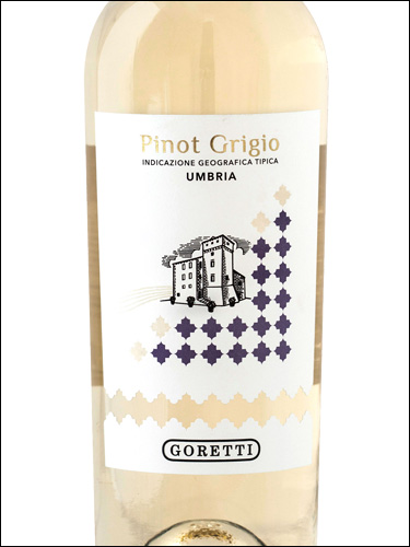 фото Goretti Pinot Grigio Umbria IGP Горетти Пино Гриджио Умбрия Италия вино белое