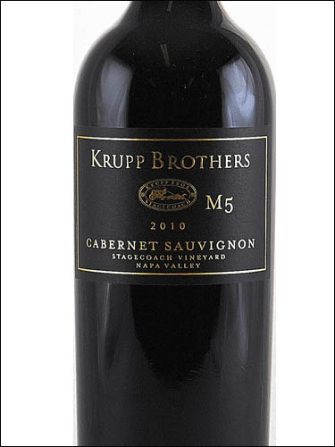 фото Krupp Brothers M5 Cabernet Sauvignon Napa Valley Крупп Бразерс М5 Каберне Совиньон Напа Вэлли США вино красное