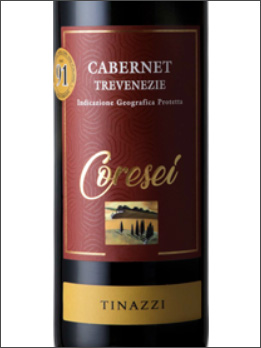 фото Tinazzi Coresei Cabernet Trevenezie IGP Тинацци Корезей Каберне Тревенецие Италия вино красное