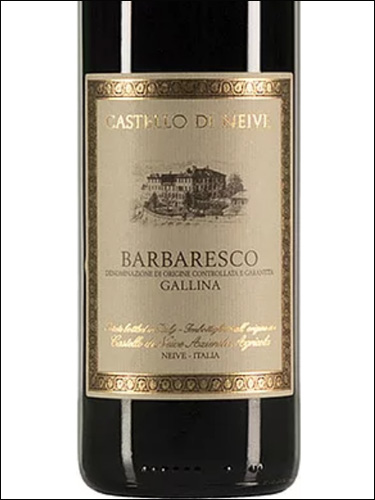фото Castello di Neive Barbaresco Gallina DOCG Кастелло ди Нейве Барбареско Галлина Италия вино красное