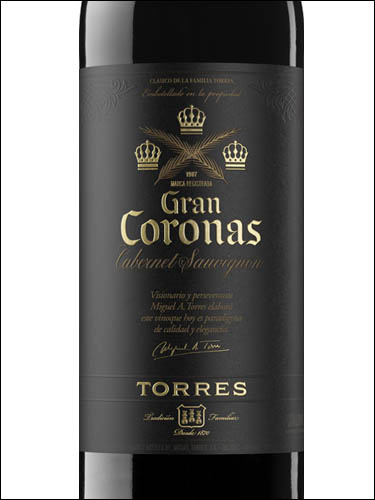 фото вино Torres Gran Coronas Cabernet Sauvignon Reserva Penedes DO 