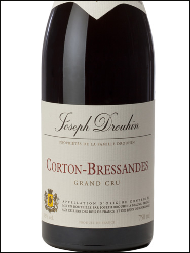 фото Joseph Drouhin Corton-Bressandes Grand Cru AOC Жозеф Друэн Кортон-Брессанд Гран Крю Франция вино красное