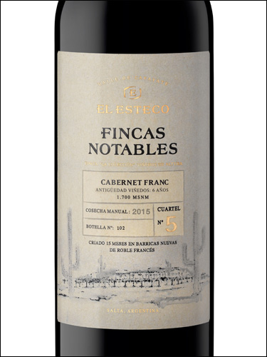 фото El Esteco Fincas Notables Cabernet Franc Эль Эстеко Финкас Нотаблес Каберне Фран Аргентина вино красное